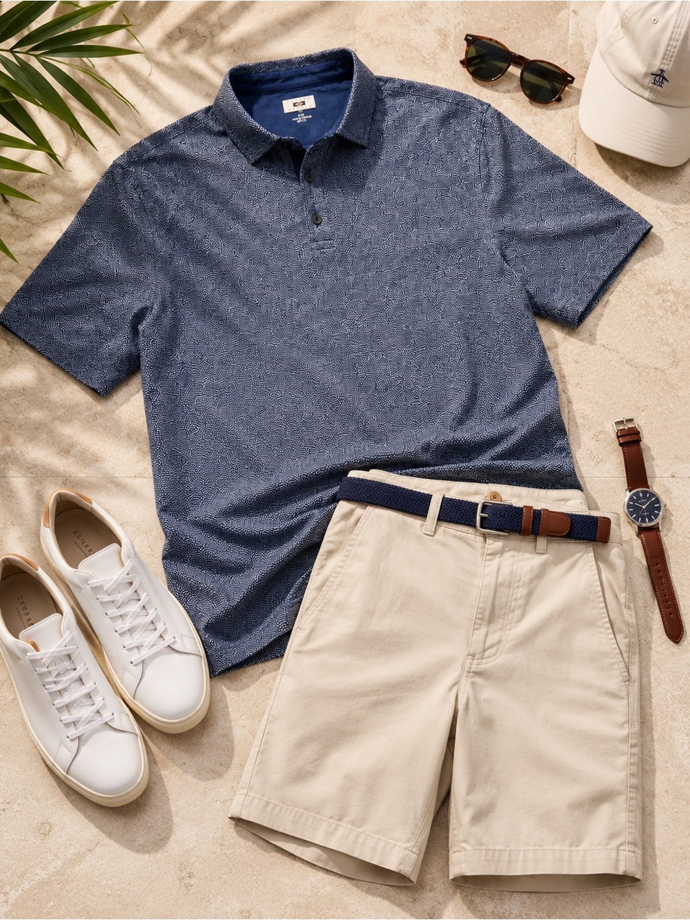 Joseph Abboud Textured Blue Polo Shirt
